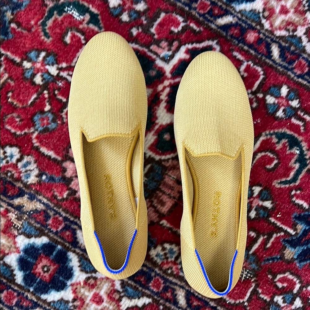 Rothy's Yellow Flats with Blue Accent